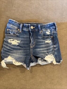American Eagle Outfitters Distressed Blue Denim Jean Shorts